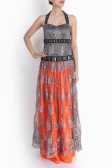 Niharika Pandey Grey French Lace Gown