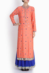 Niharika Pandey Peach Kurta and Sharara