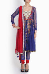 Niharika Pandey Blue Jacket Style Anarkali