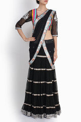 Niharika Pandey Black Frill Lehenga