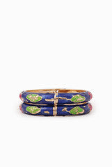 Niharika Pandey Blue Engraved Floral Bangle