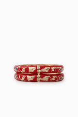 Engraved Pandey Red Floral Bangle