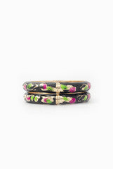 Niharika Pandey Black Engraved Floral Bangle