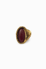 Niharika Pandey Oval Red Wine Handcrafted Ring