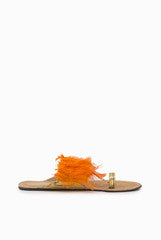 Niharika Pandey Orange Feather Kolhapuri Chappal