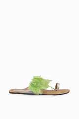 Niharika Pandey Slime Green Feather Kolhapuri Chappal