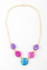 Ode To Earth Blue and Pink Necklace