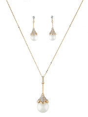 OSF Elegant Long Gold Color Pendant Set