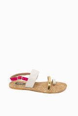 Paio Aart White and Pink Flats