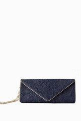 PC Clutches Denim Zip Clutch