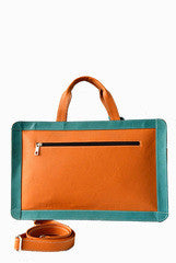 PC Clutches Tan Turquoise Laptop Bag