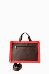 PC Clutches Brown Red Laptop Bag