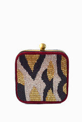 PC Clutches Gold Tiger Box Clutch