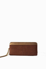 PC Clutches Zip Wallet Brown