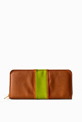PC Clutches Tan Zip Wallet