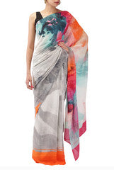 Pandora Grey Printed saree