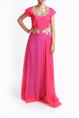 Praanaa Pink Floor Length Gown