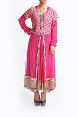 Praanaa Pink Jacket Styled Anarkali
