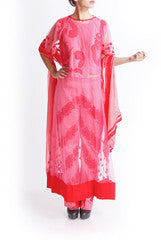 Praanaa Pink Embroidered Suit