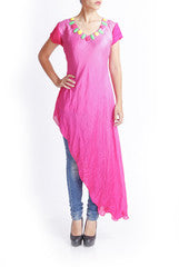 Praanaa Pink Asymetrical Kurta
