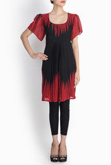 Pralii Black & Red Embroidered Tunic Dress