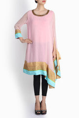 Pralii Pink Off-Shoulder Kaftan Tunic Dress