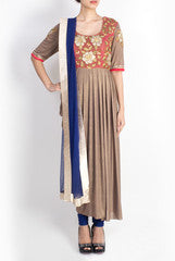 Pralii Dark Bronze Drape Suit Set