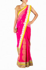 Priti Sahni Watermelon Half and Half Saree