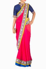 Priti Sahni Pink & Red Saree