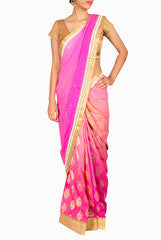 Priti Sahni Pink Ombre Saree