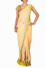 Priti Sahni Peach Saree