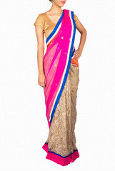 Priti Sahni Pink and Chantilly Saree