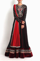 Pritam Saha Black Anarkali suit