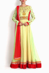 Pritam Saha Light Green Anarkali Suit