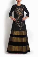 Pritam Saha Black and Gold Dress