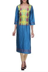 Preeti Tomar  Blue Dupion Silk Kurta