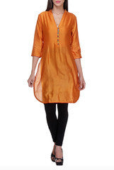 Preeti Tomar Sunset Orange Short Kurta