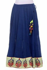 Preeti Tomar Blue Cotton Panels Skirt