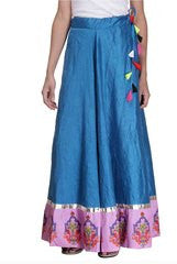 Preeti Tomar Turquoise Silk Circular Skirt