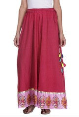Preeti Tomar Wine Cotton Poplin Circular Skirt