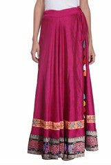 Preeti Tomar Purple Skirt with Brocade Border