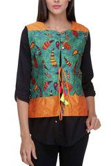 Preeti Tomar Green and Orange Paisley Jacket
