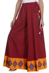 Preeti Tomar Burgundy Cotton Palazzo