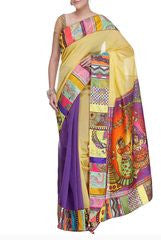 Preeti Tomar Purple and Yellow Saree