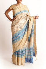 Rajyalakshmi Cream Banarsi Silk Saree