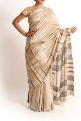 Rajyalakshmi Beige Banarsi Silk Saree