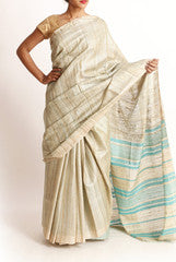 Rajyalakshmi Grey Banarsi Silk Saree