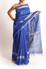 Rajyalakshmi Royal Blue and Gold Silk Saree