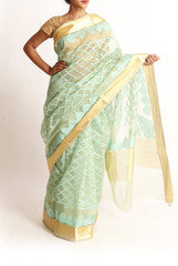 Rajyalakshmi Sea Green Banarsi Silk Saree