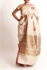 Rajyalakshmi Gold and Red Banarsi Silk Saree